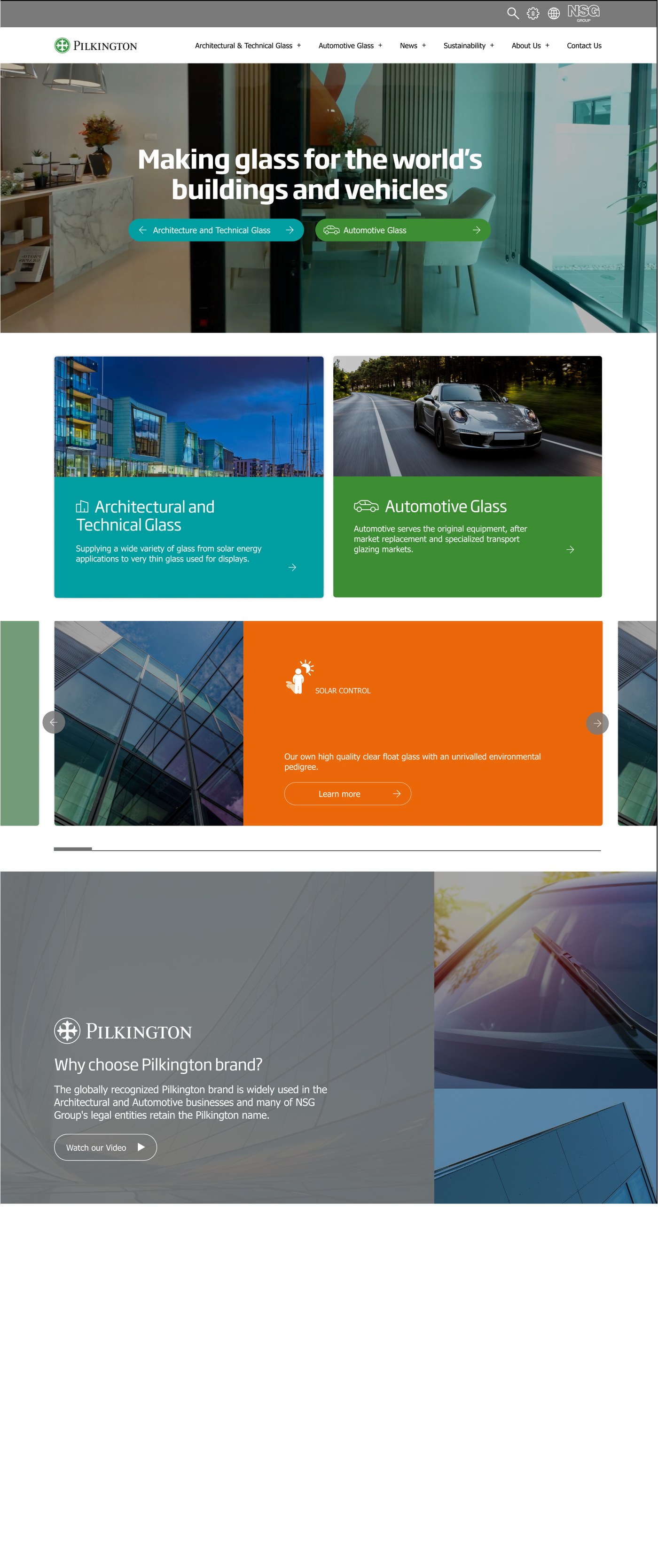 Pilkington — homepage