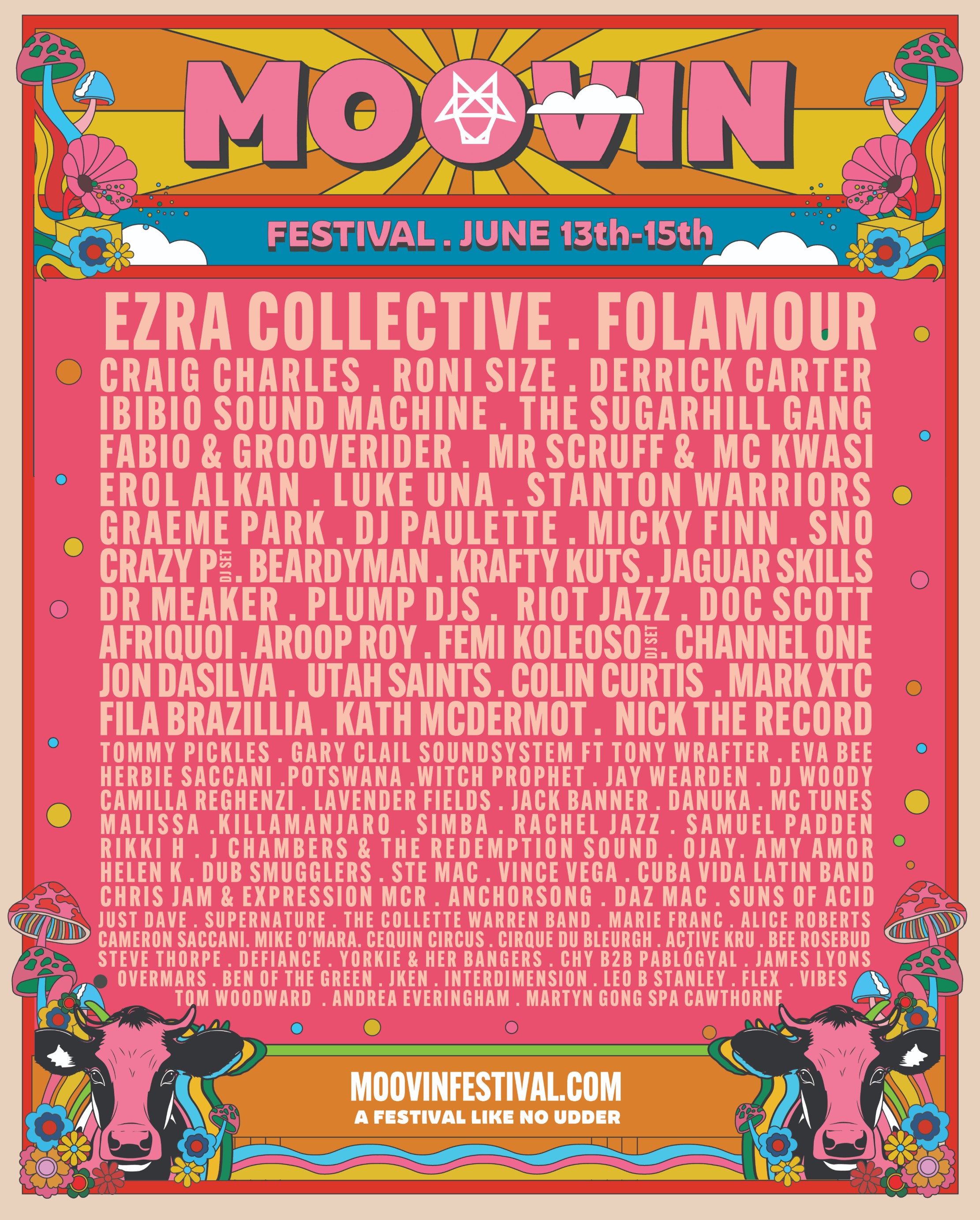 Moovin Festival poster — Ezra Collective, Folamour lineup