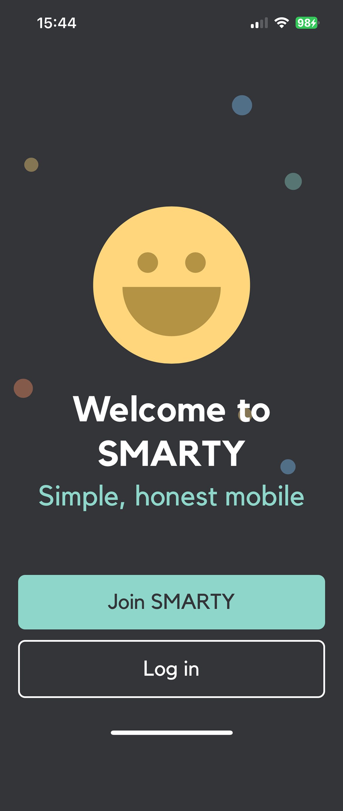 SMARTY — Welcome screen